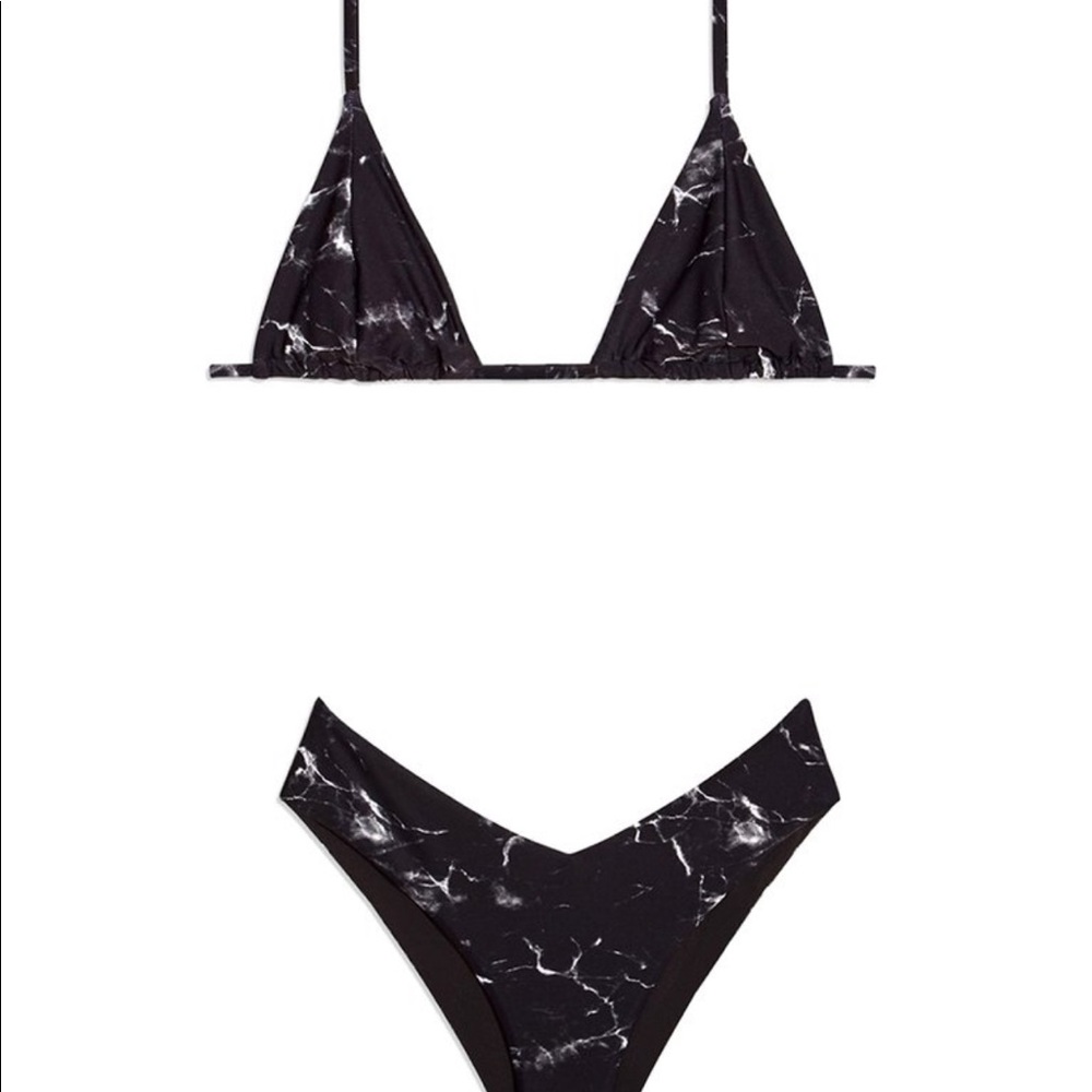 We Wore What Black Marble Bikini